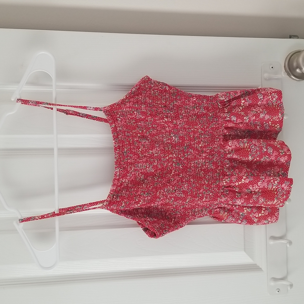 Red Floral Top